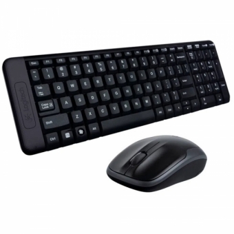 Kit Teclado E Mouse S/ Fio Português Br Logitech Mk220 Preto