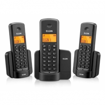 Telefone sem fio + 2 Ramais TSF-8003 Elgin com ID de Chamadas  Telefone + 2 ramais