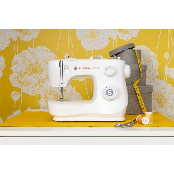 Máquina De Costura Reta Singer M2405 Portátil Branca 220v - Branco