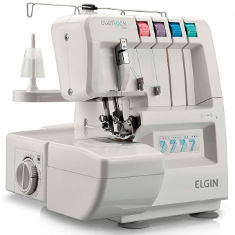 Máquina De Costura Elgin Overlock 1000 Portátil Branca 220v
