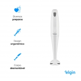 Mixer De Mão Elgin 2 Em 1 Lâmina Em Aço Inoxidável 220v 200w - Branco