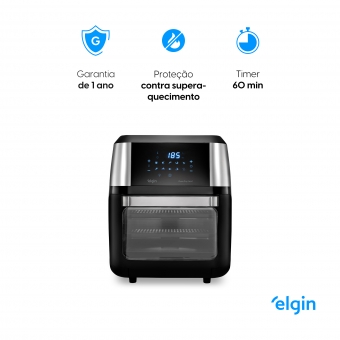 Fritadeira Elétrica Sem Óleo Elgin 12 Litros 4 Em 1 Forno 220v