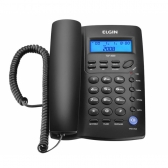 Telefone C/ Fio Elgin Tcf3000 Identificador Viva Voz Relógio - Preto