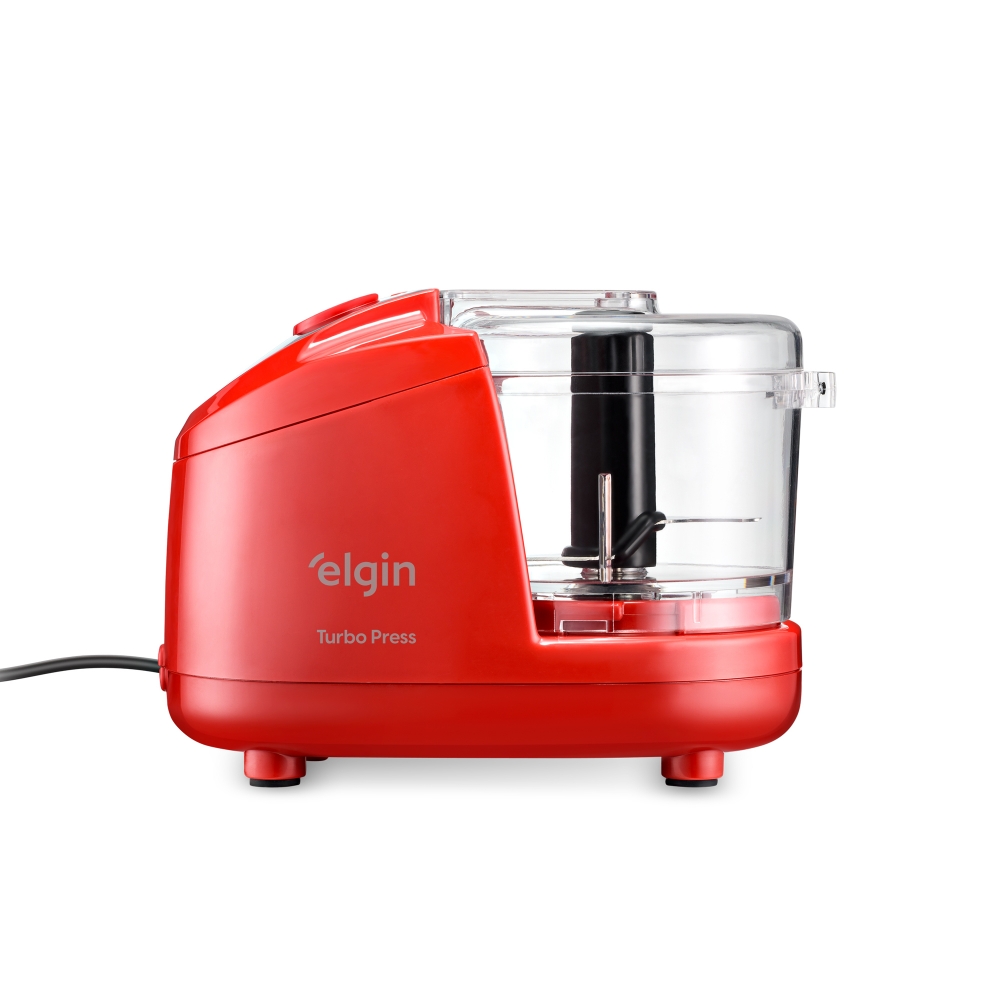 Mini Processador Turbo Inox Press 150w 5 Em 1 Elgin 110v - Vermelho
