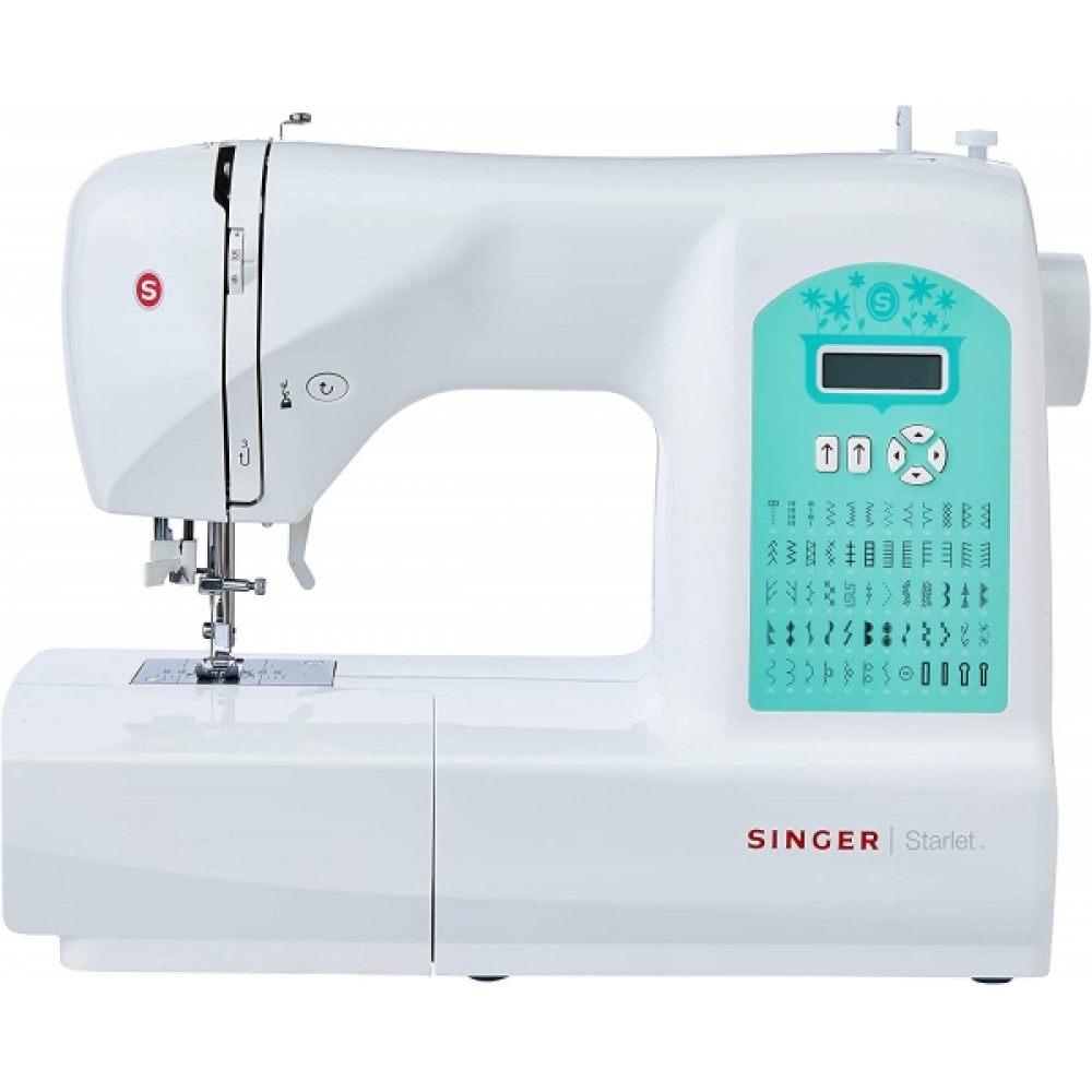 Máquina De Costura Reta Singer Starlet 6660 Portátil 56 Pontos 220v - Branco