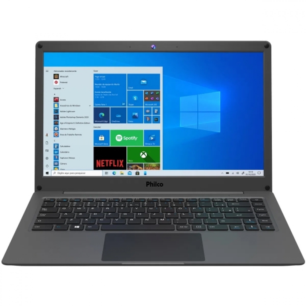 Notebook Philco Tela 14 128gb Ssd 4gb Ram Windows 10 Bivolt - Cinza