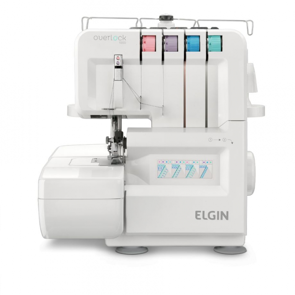 Máquina De Costura Elgin Overlock 1000 Portátil Branca 220v - Branco