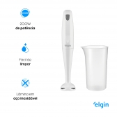 Mixer De Mão Elgin 2 Em 1 Lâmina Em Aço Inoxidável 127v 200w - Branco